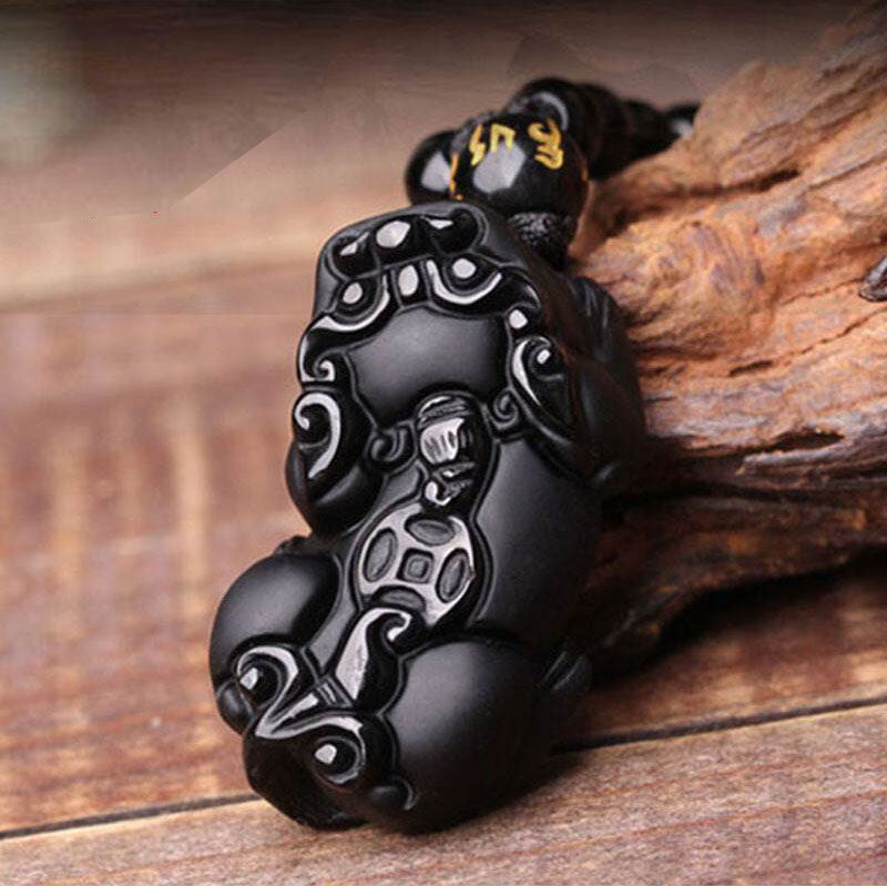 Black Obsidian Pixiu Protection Necklace