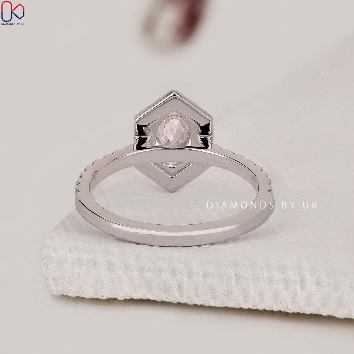 Oval Diamond Ring In Halo Pave Setting