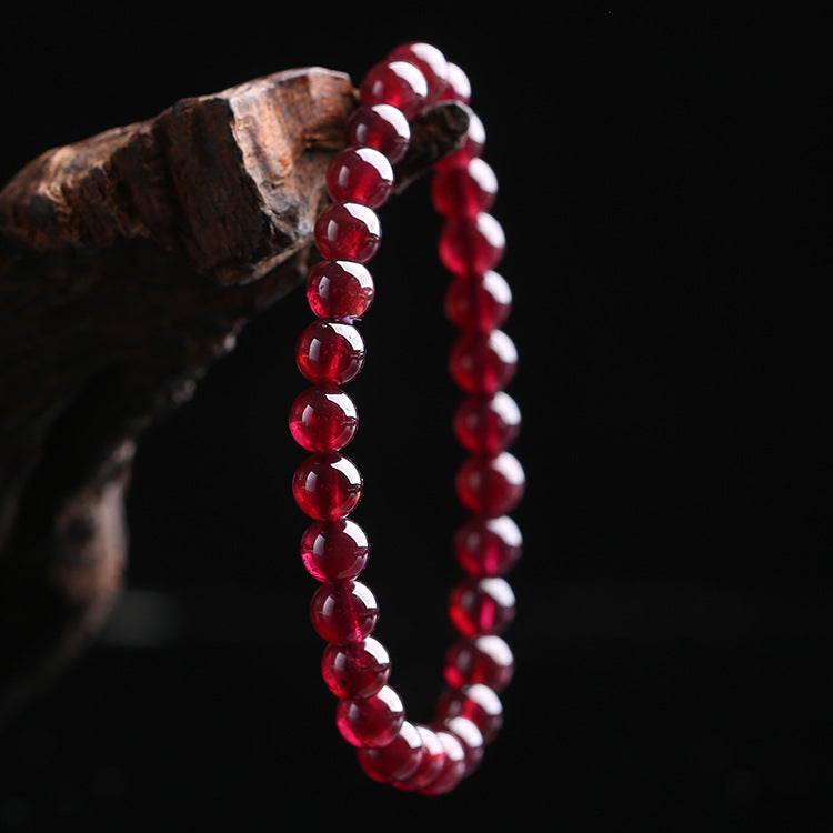 Red Garnet Stone Bead Bracelet