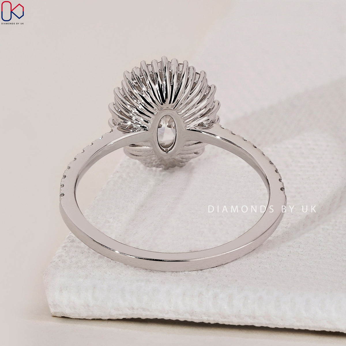 Oval Halo Engagement Ring - Pave Setting