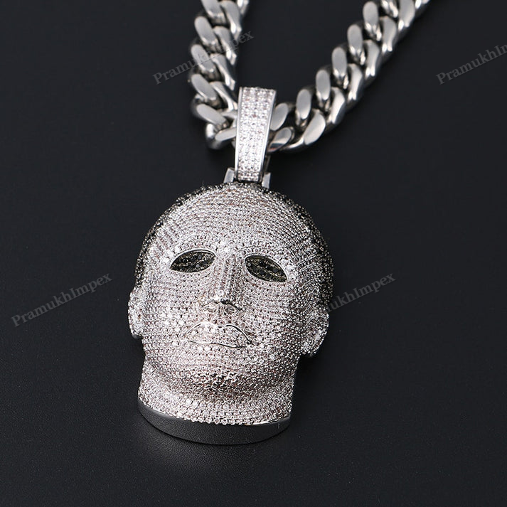 Moissanite Silver Michael Myers Pendant