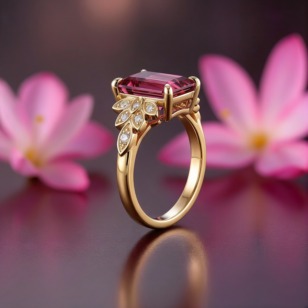 Juliet’s Crimson | 3CT Emerald Cut Ruby Engagement Ring