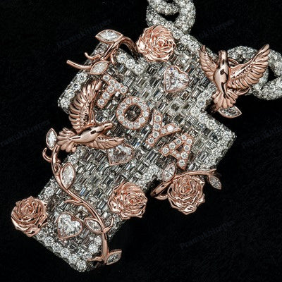 Unique Cross Design TOYA Moissanite Diamond Pendant