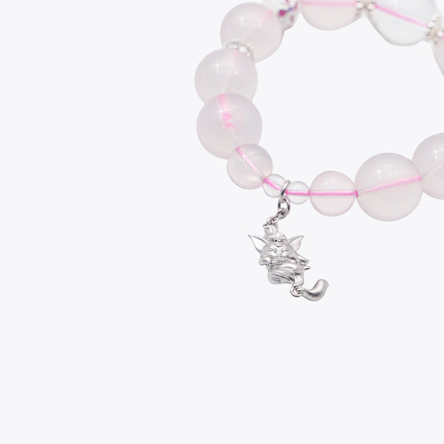 Nine-Tailed Frostbone – Veil-Weaver Crystal Bracelet