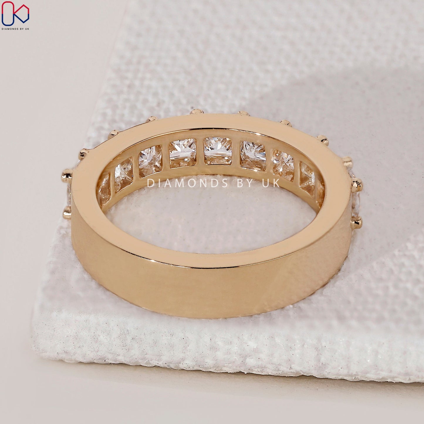 Princess Cut Eternity Band – Half Eternity Style