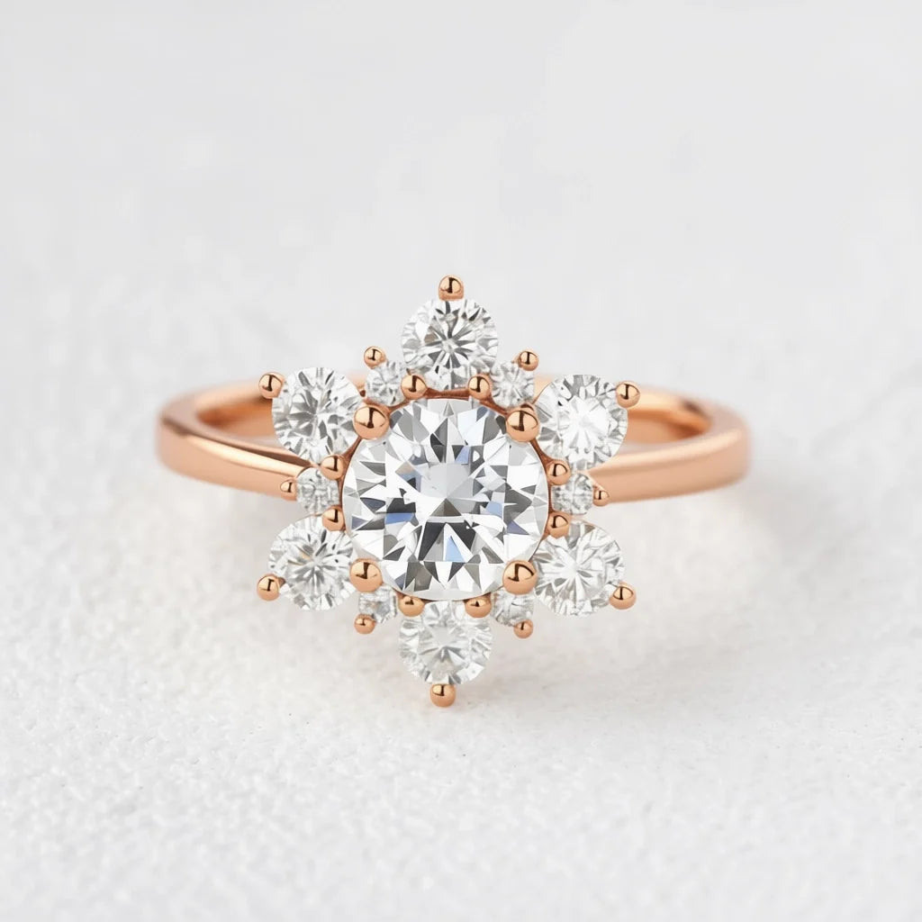 Elara’s Snowflake | Art Deco Diamond Engagement Ring
