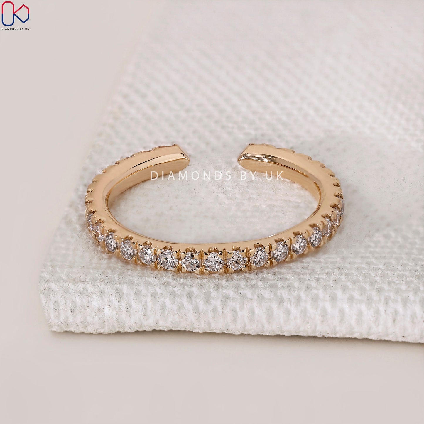 Round Cut Full Eternity Band In Open Gap Style