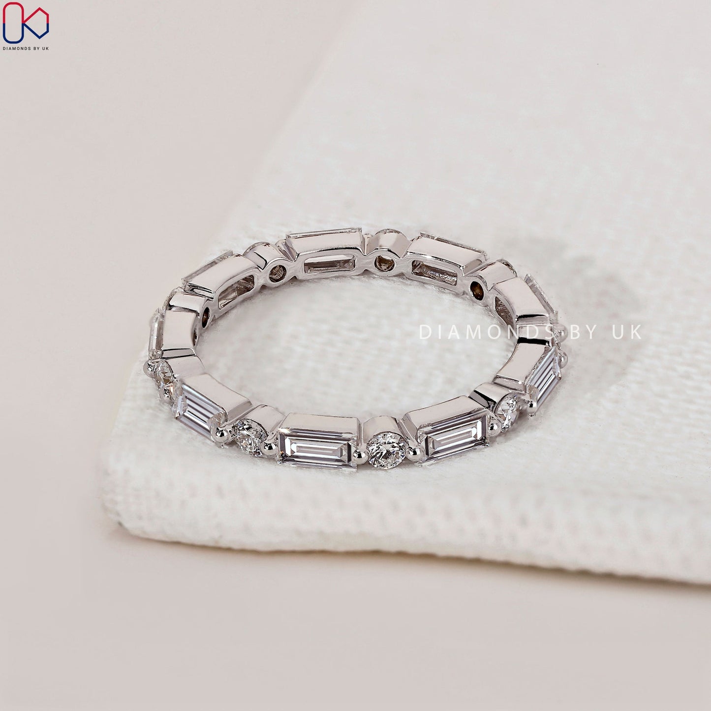 White Gold Diamond Wedding Band – Eternity Band
