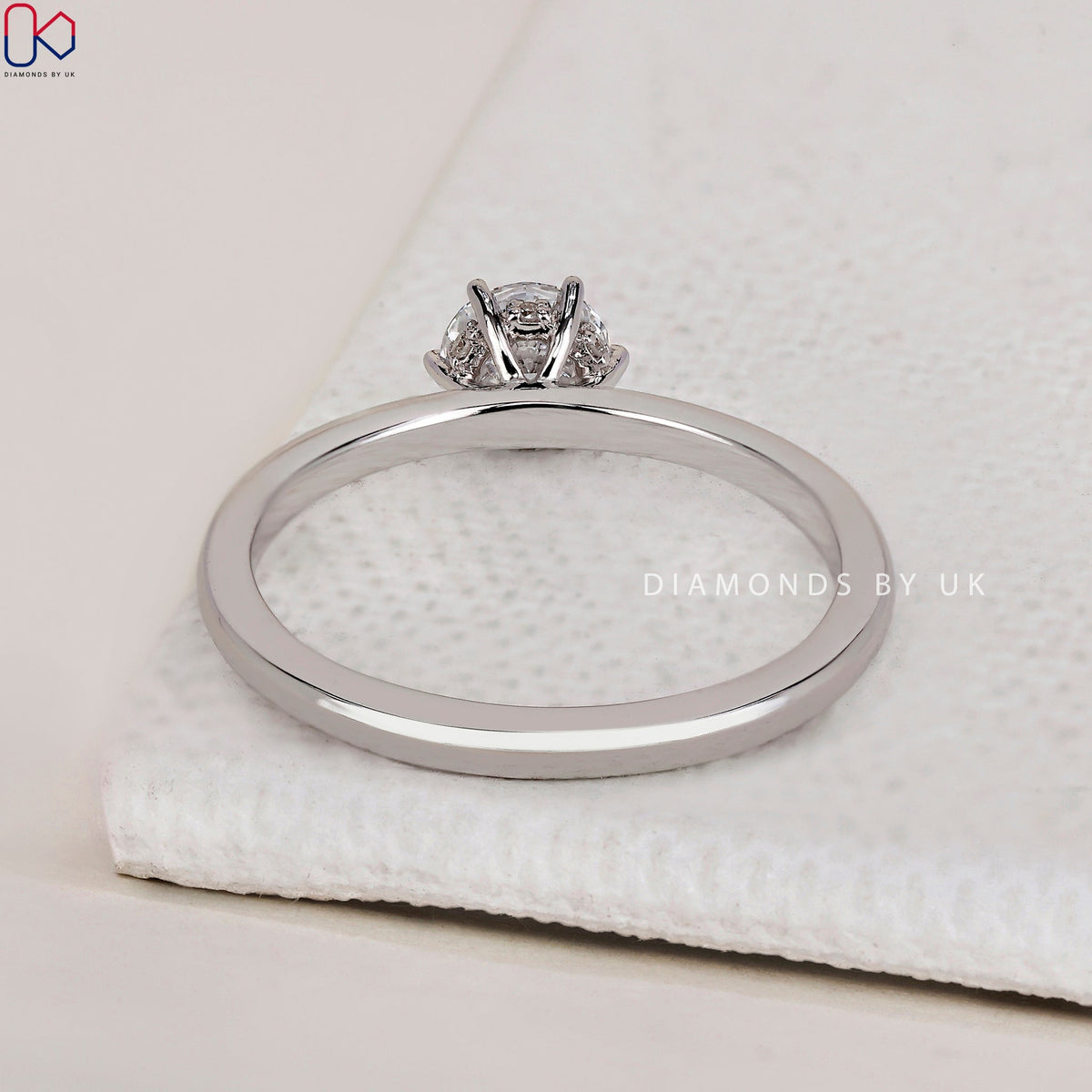 Hidden Halo Round Solitaire Engagement Ring