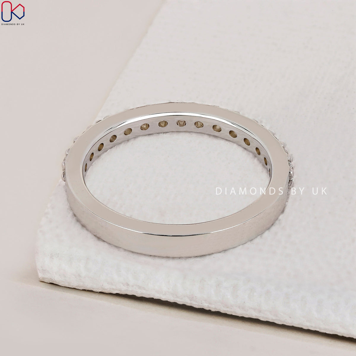 Round Diamond Half Eternity Band