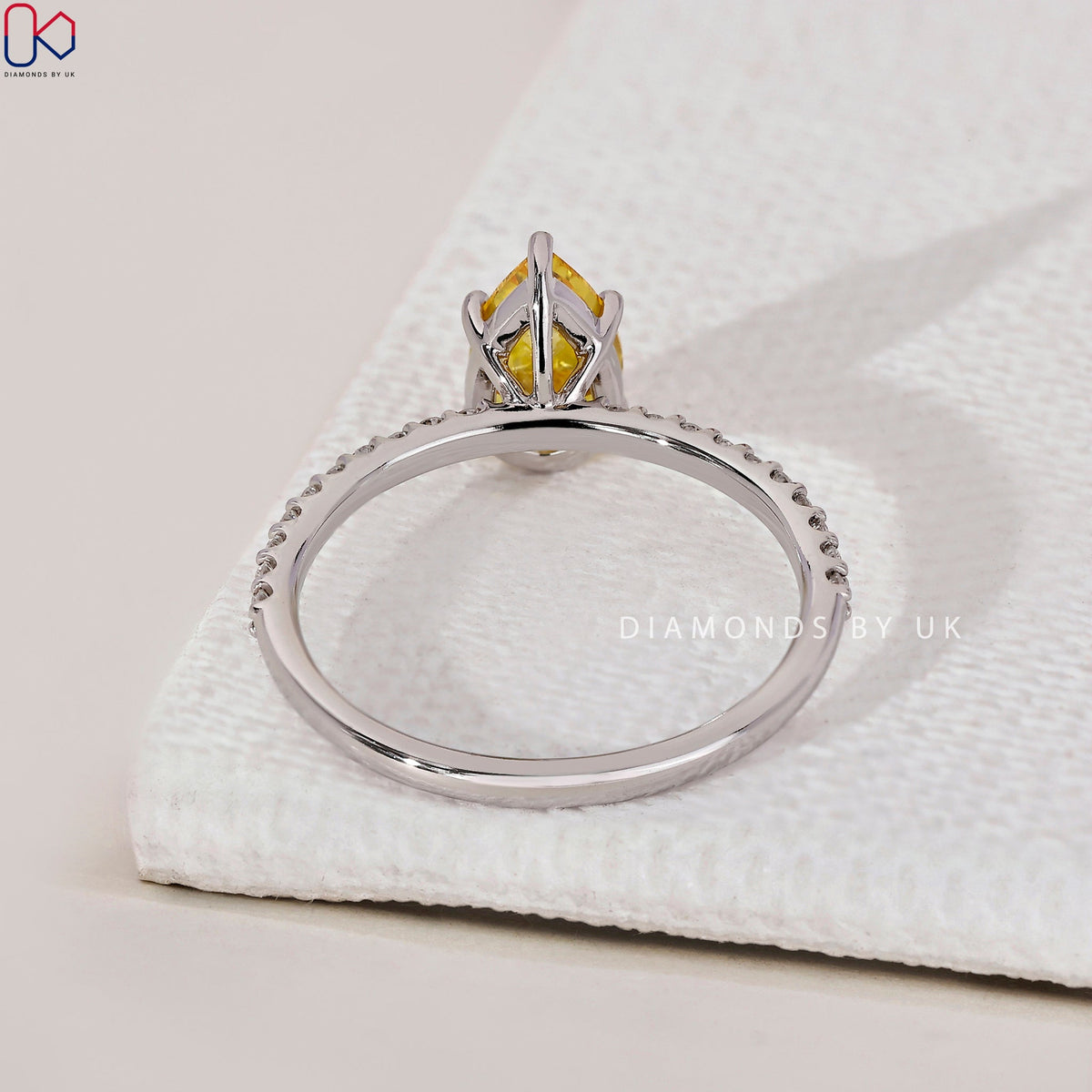 Pear Cut Yellow Diamond Ring
