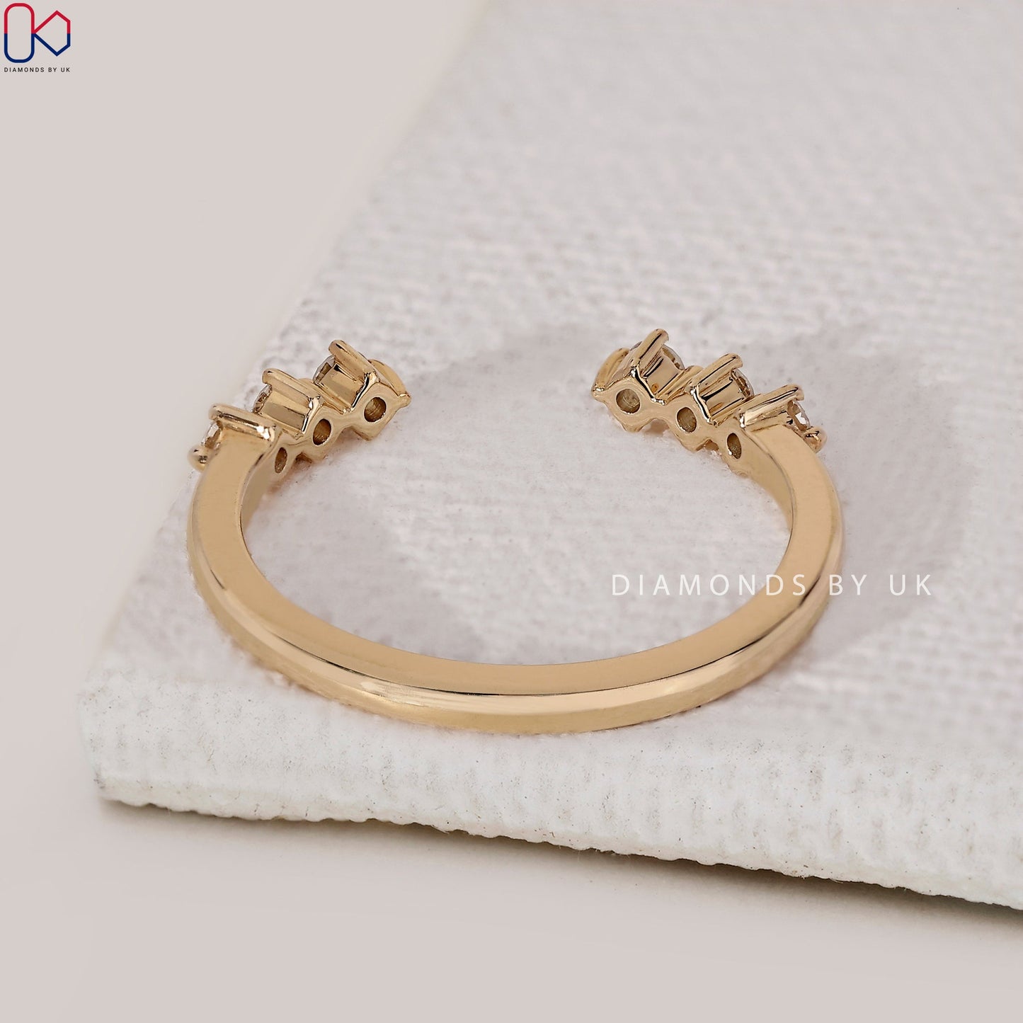 Open Gap Wedding Band In Yellow Gold