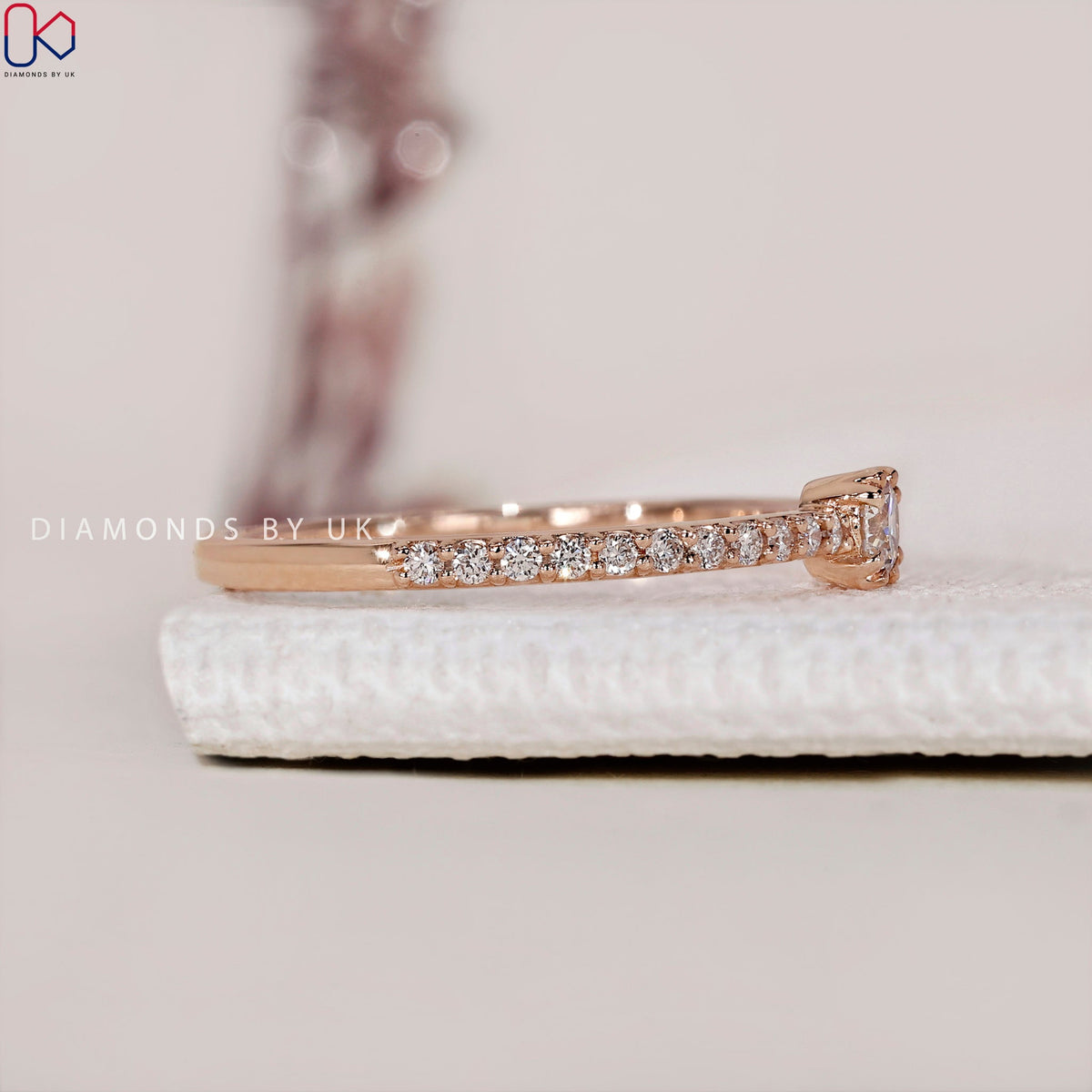 Round Cut Pave Diamond Ring