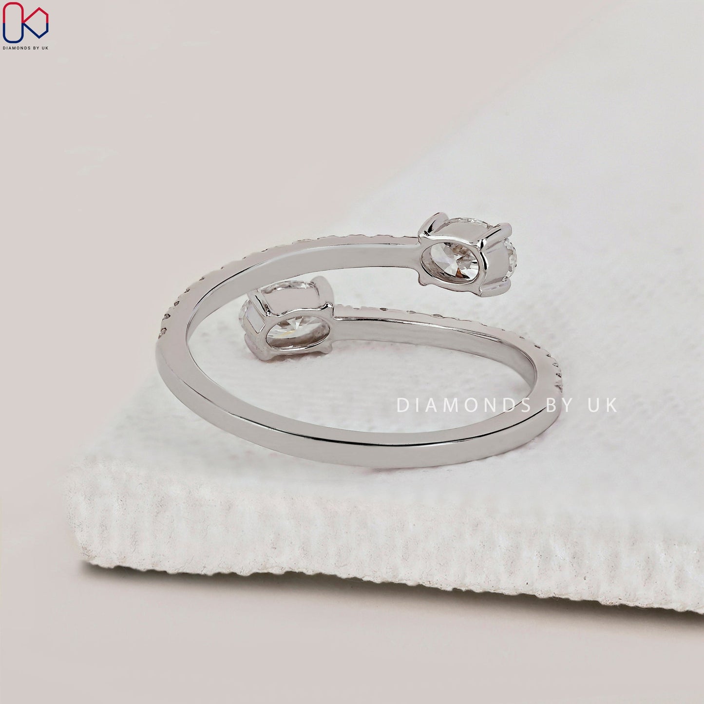 Oval Diamond Ring In Bypass Setting