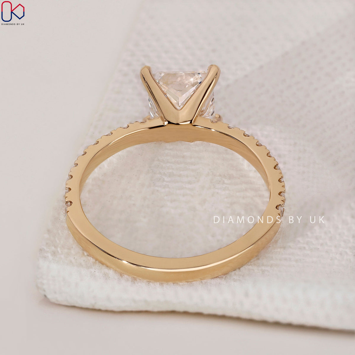 Princess Cut Engagement Ring - Pave Style