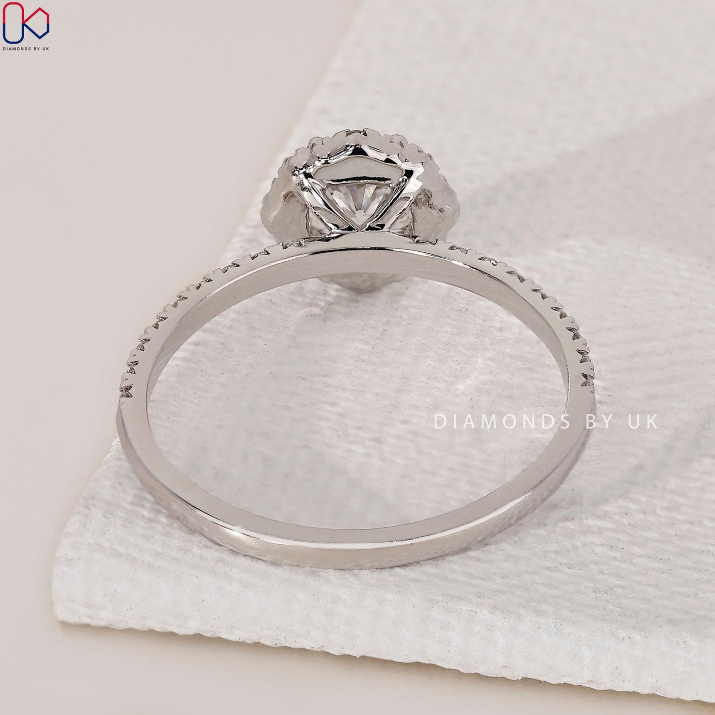 Cushion Cut Diamond Ring - Halo Setting