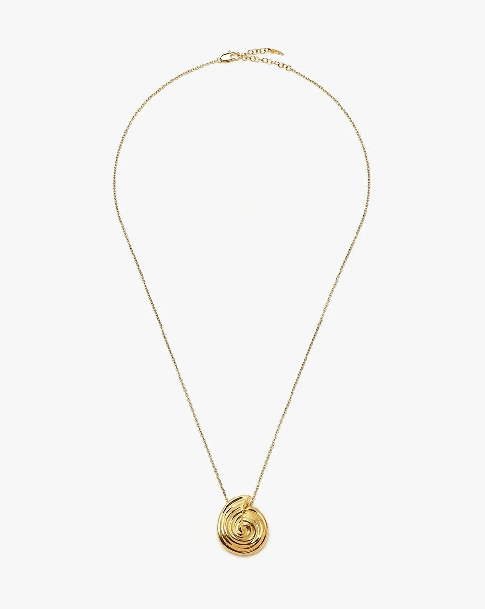 18K Gold Vermeil Spiral Large Pendant Necklace