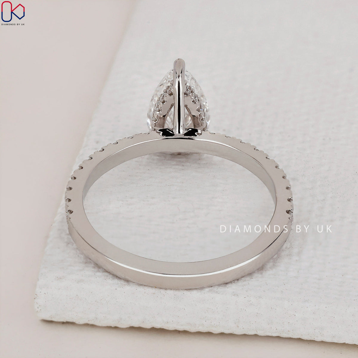 Pear Shaped Ring - Hidden Halo