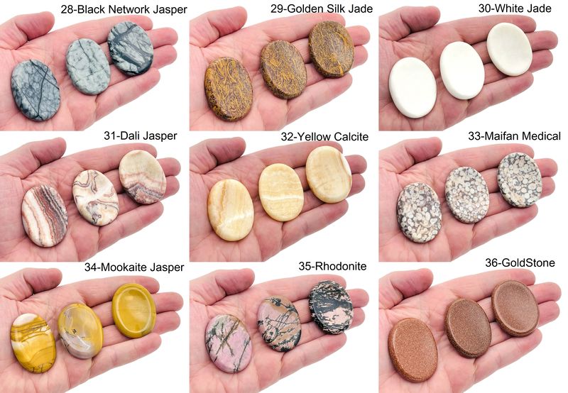 Crystal Worry Stone - Soothing Crystal – Stress Relief Stone - 4.5x3.5cm - MIX