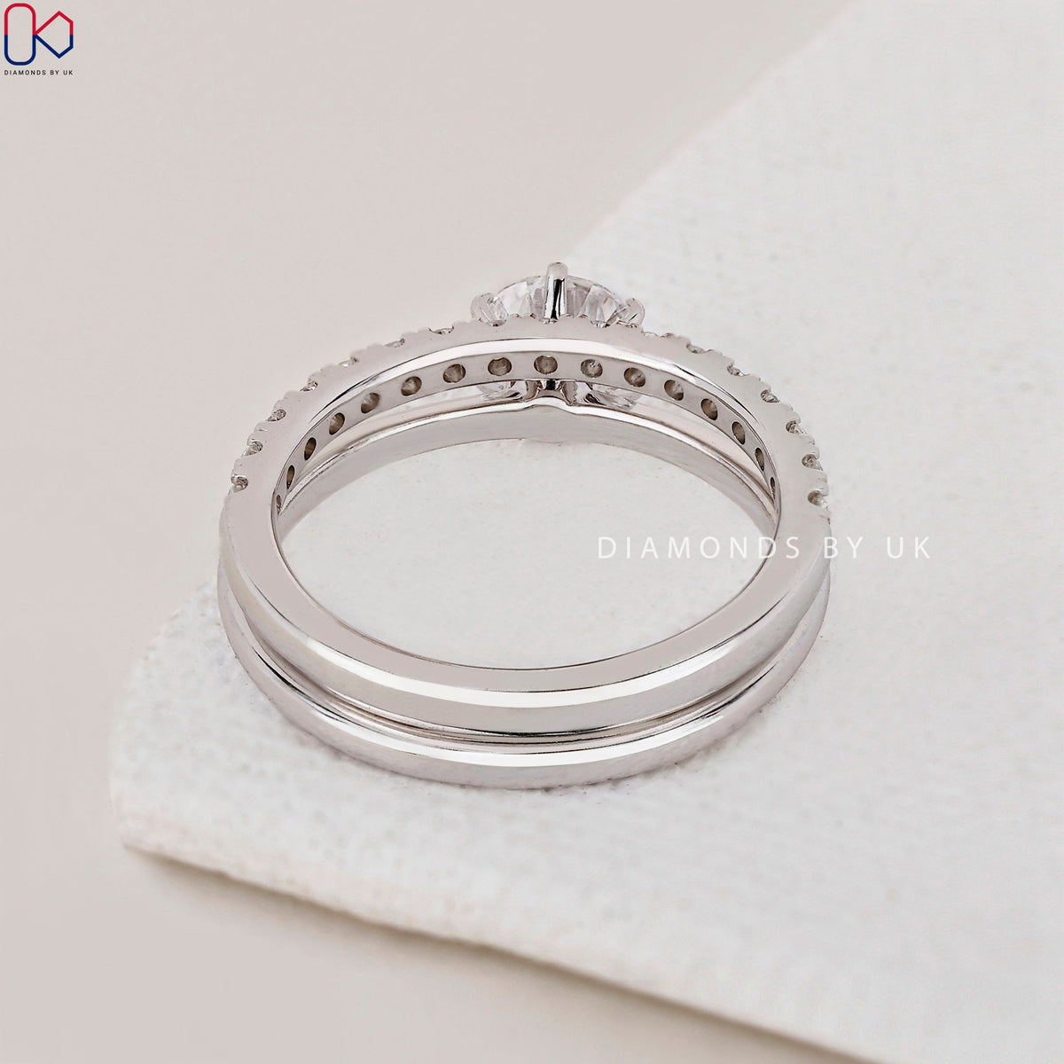 Round Engagement Ring Band With Diamonds