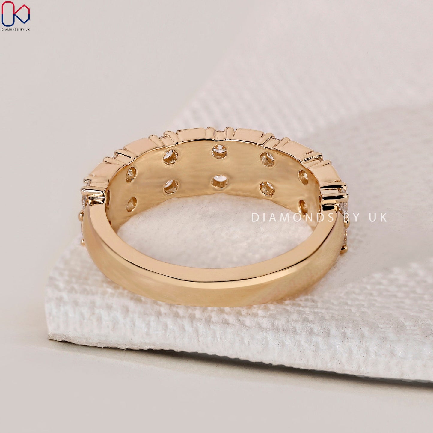Baguette Diamond Band – Half Eternity Design