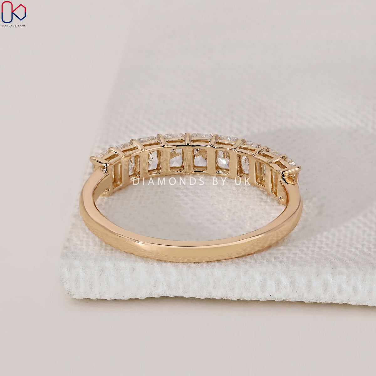 Half Eternity Radiant Cut Diamond Band