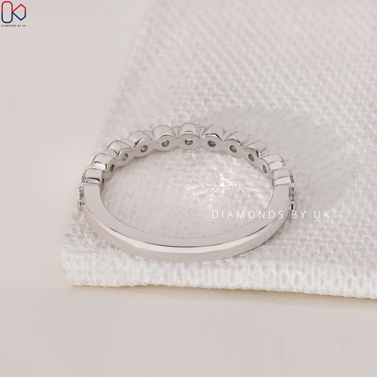 Half Eternity Wedding Band - Round Diamonds