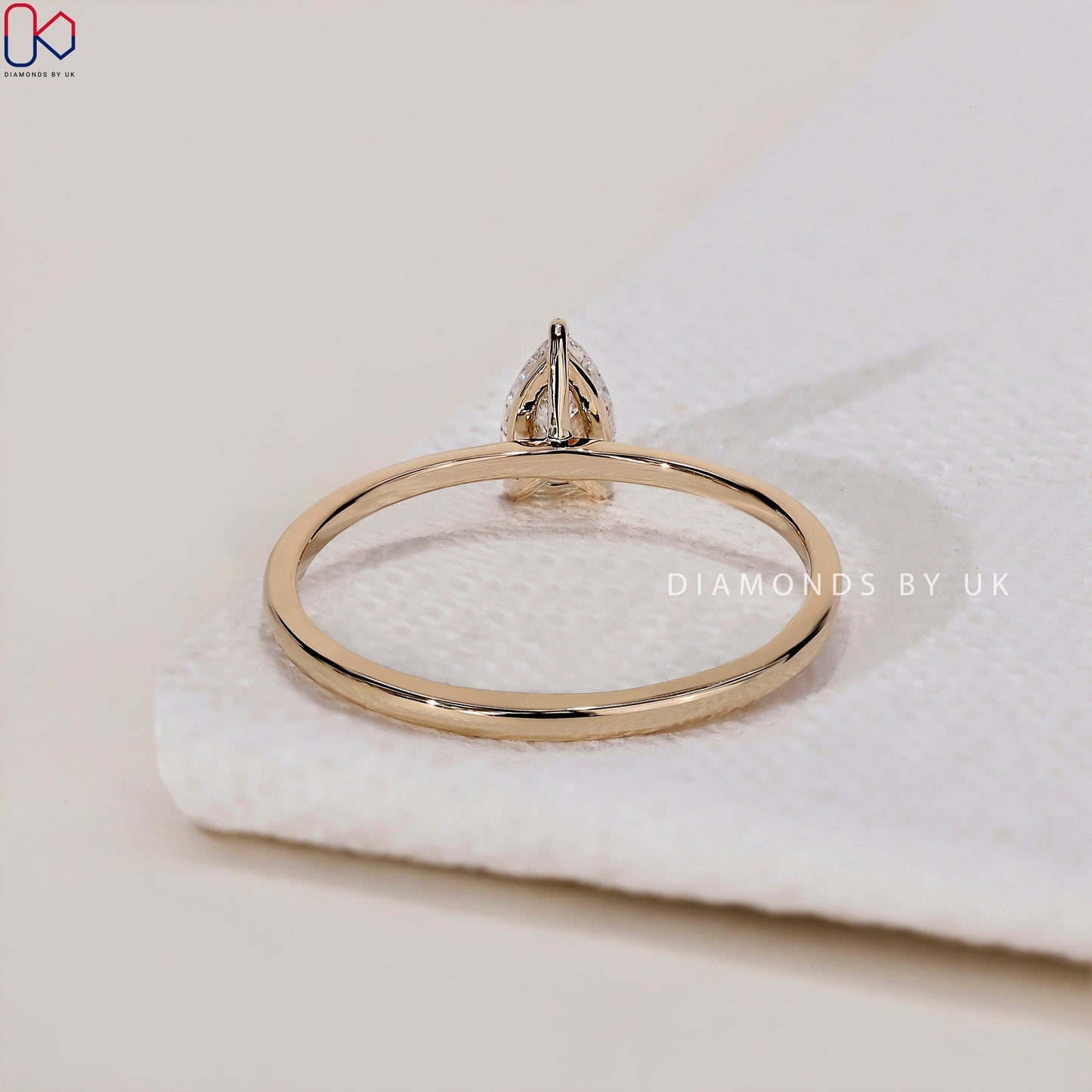 Pear Solitaire Engagement Ring - Yellow Gold