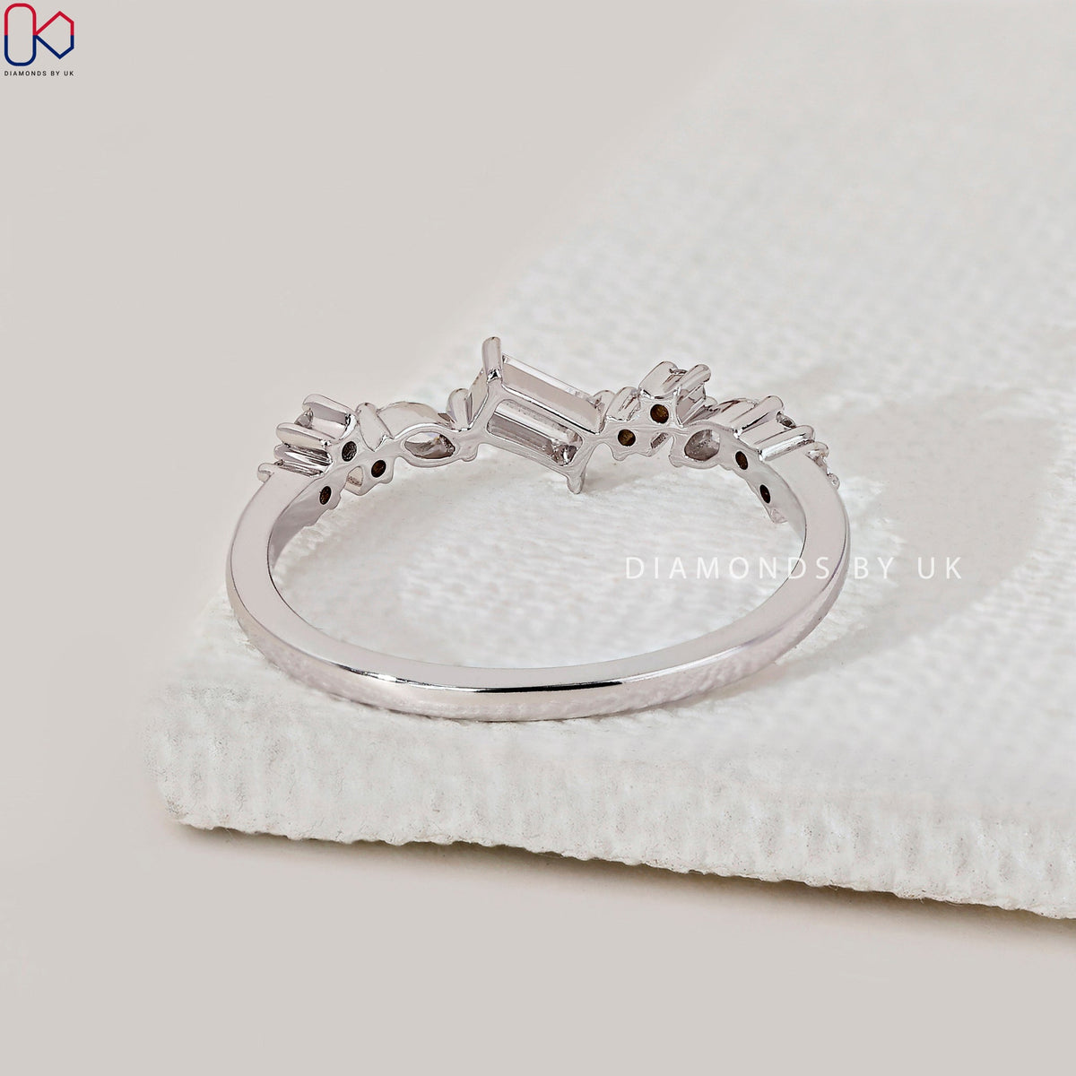 Baguette, Marquise And Round Cut White Gold Diamond Band