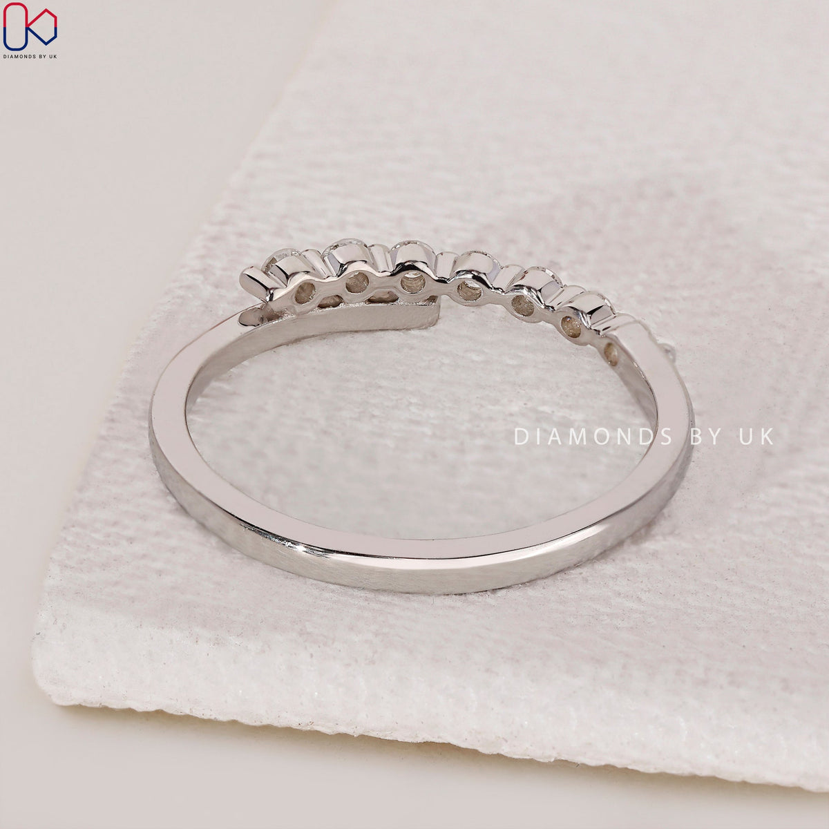 Bypass Wedding Band - Round Diamonds