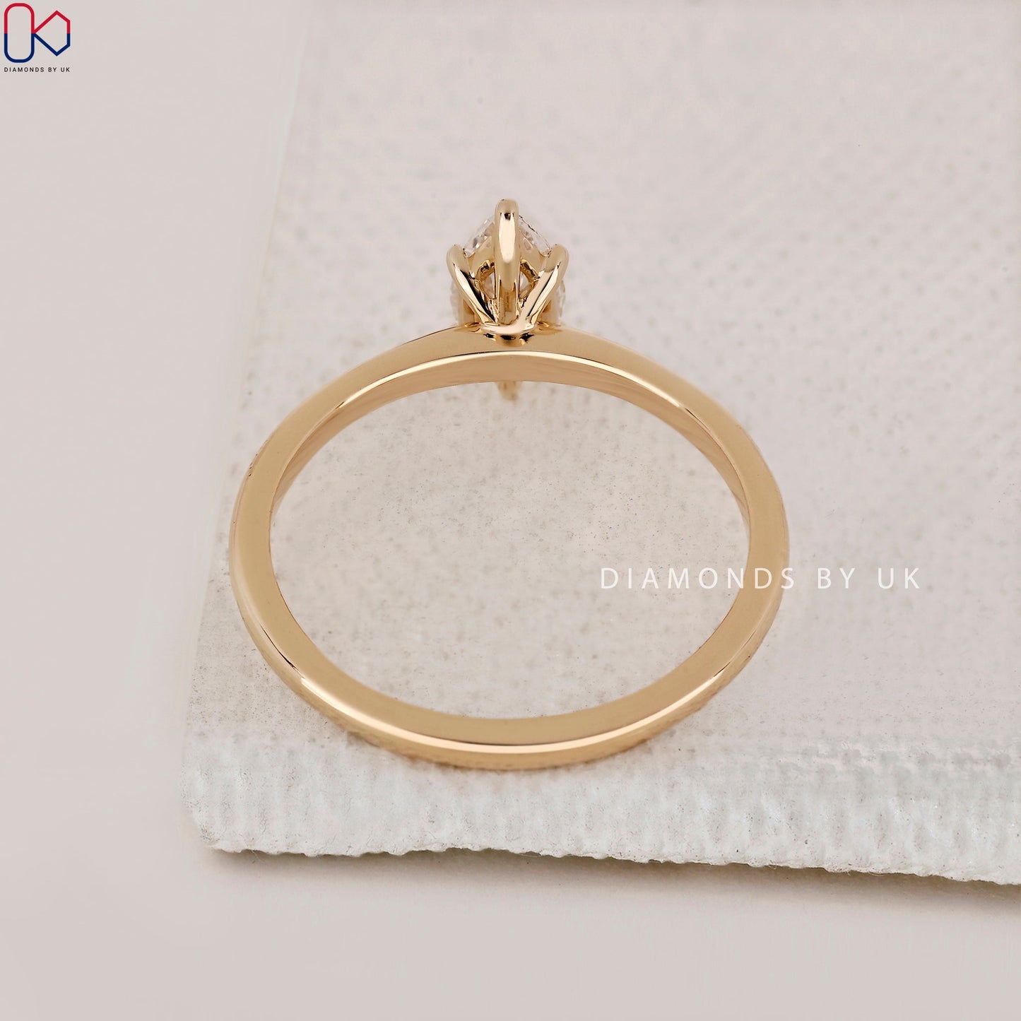 Marquise Diamond Ring In Yellow Gold