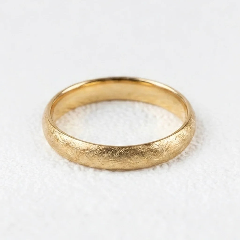 Frost Arc | 4MM Matte Gold Wedding Band