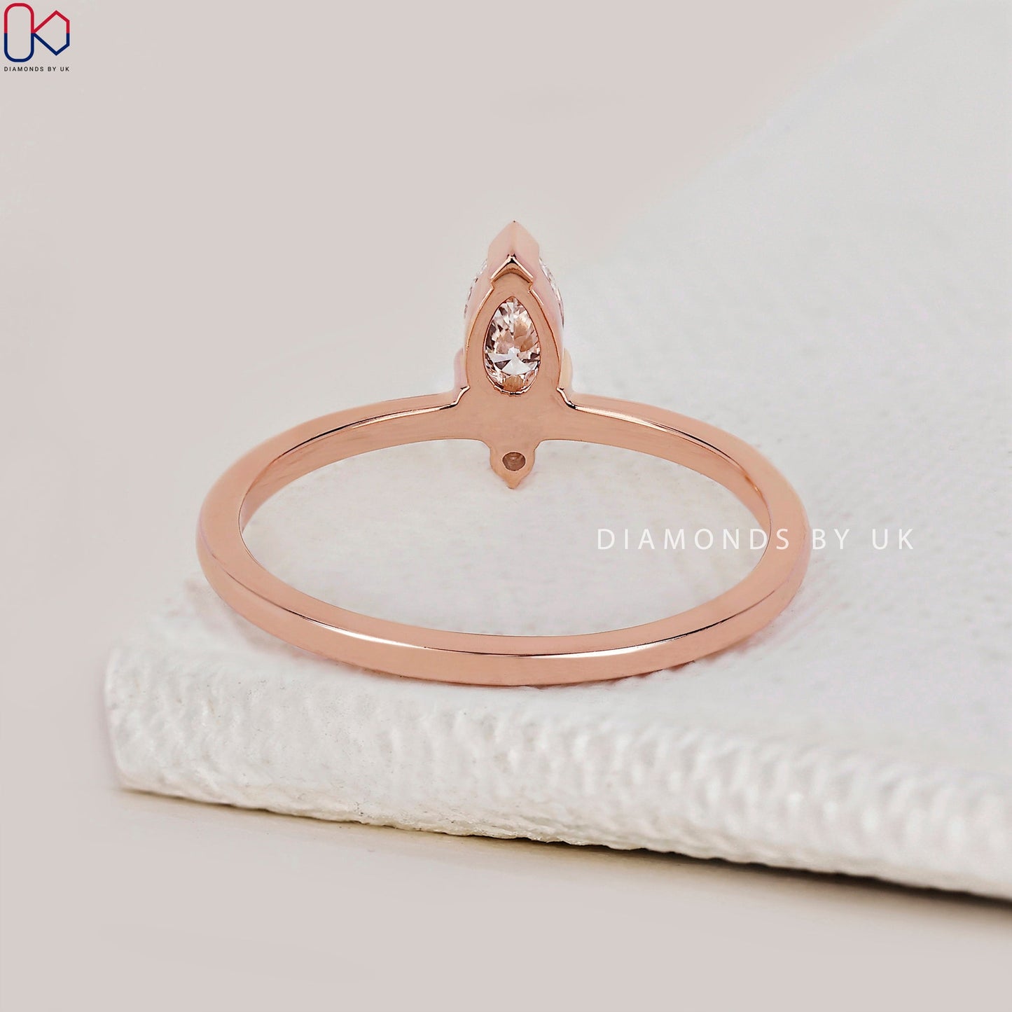 Pear And Round Wedding Band With V Prong Setting