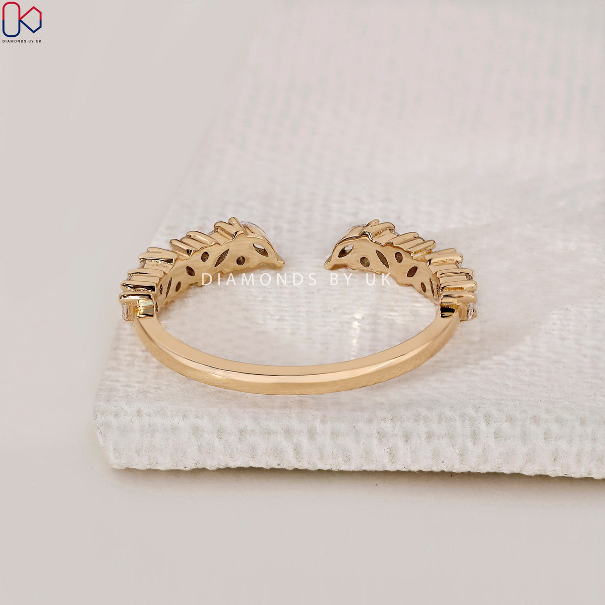 Open Gap Wedding Band In Marquise And Round Diamond