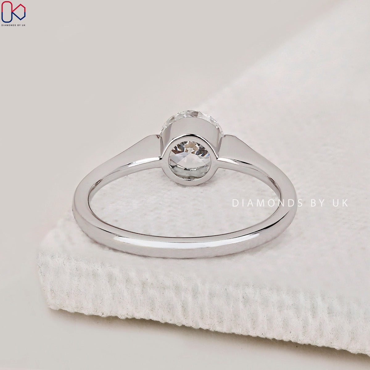 Round Solitaire Engagement Ring In White Gold