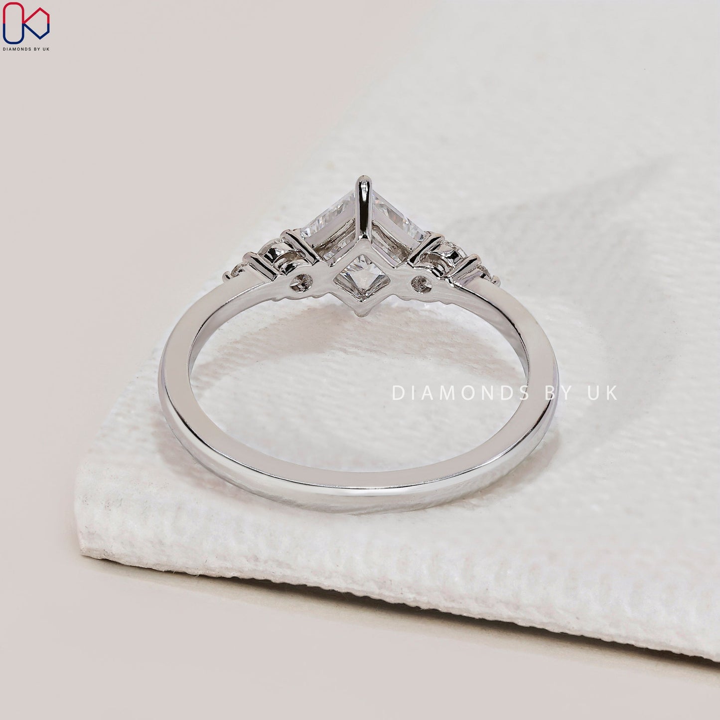 White Gold Princess Cut Engagement Ring