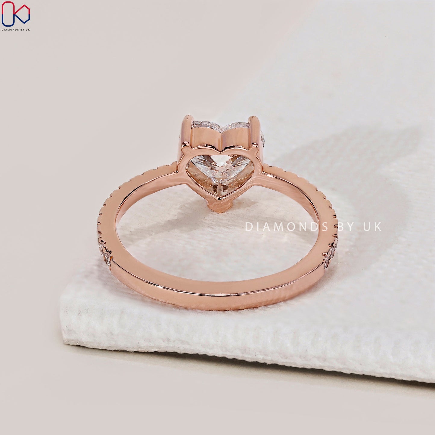 Heart Shaped Diamond Ring In Pave Setting