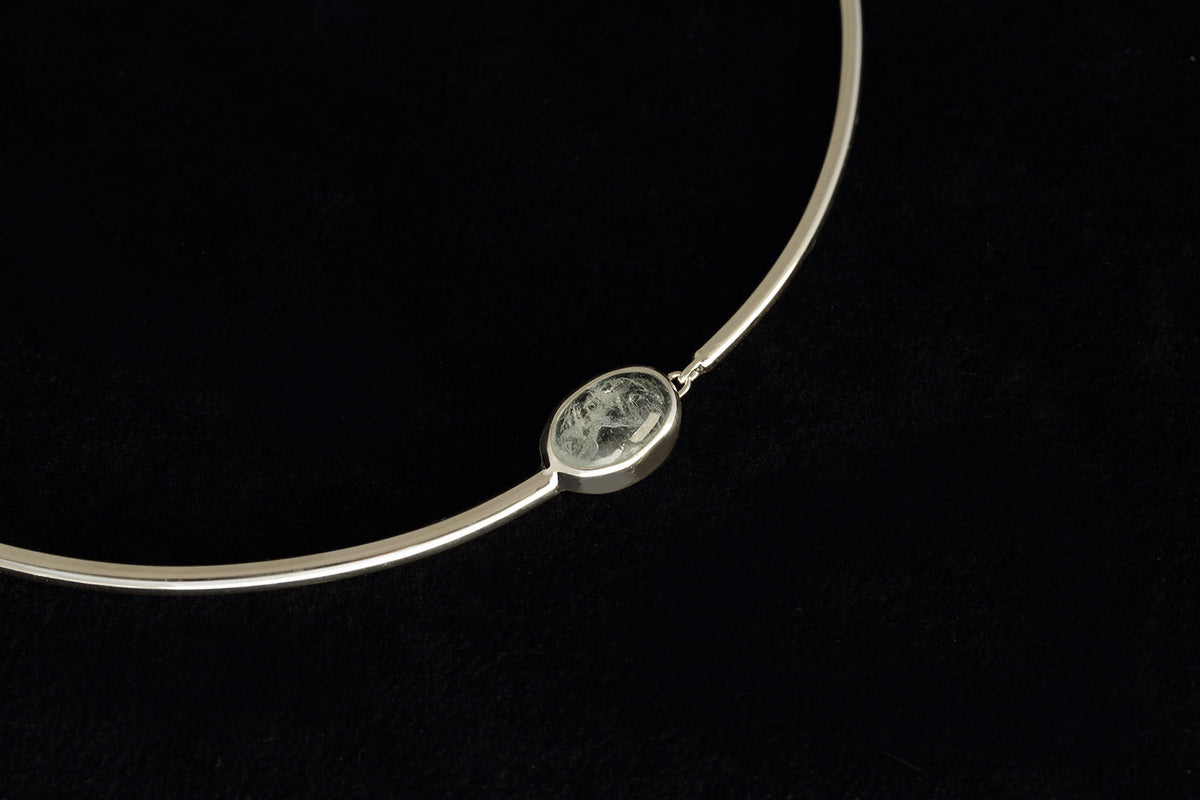 OVAL AQUAMARINE NECKLACE