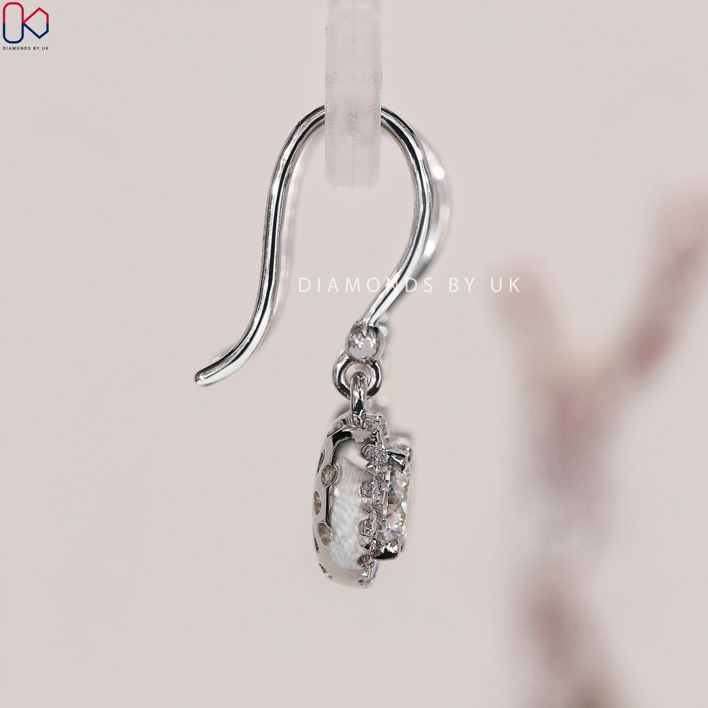 Halo Diamond Earrings - Round Cut