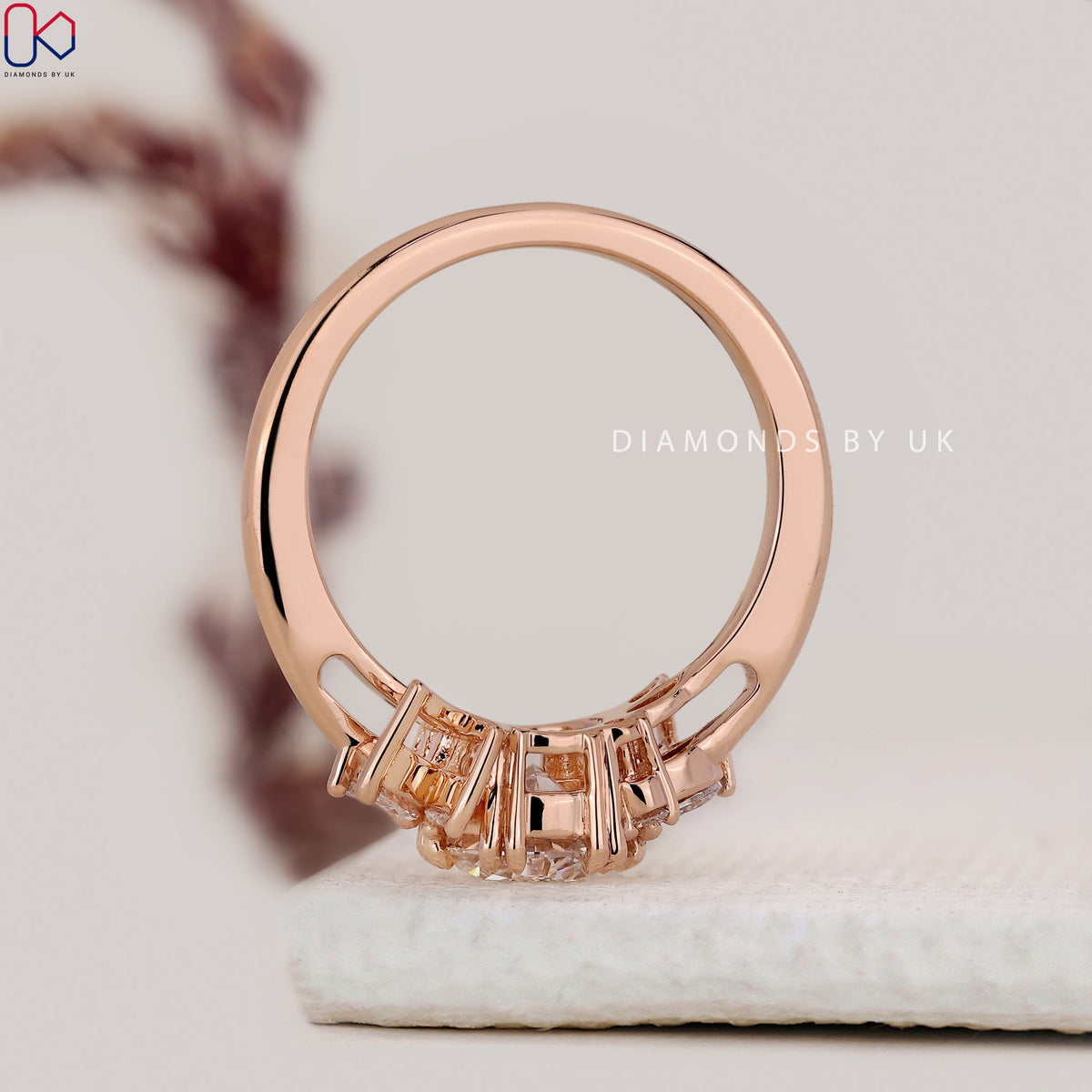 Round Cut Antique Diamond Cluster Ring