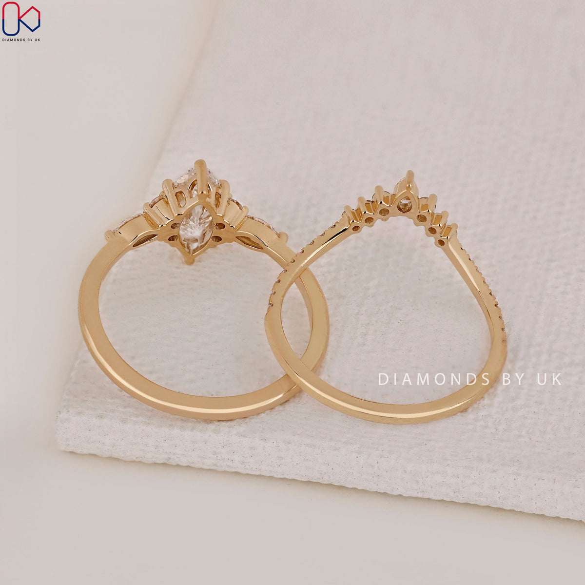 Marquise Engagement Ring With Wedding Band