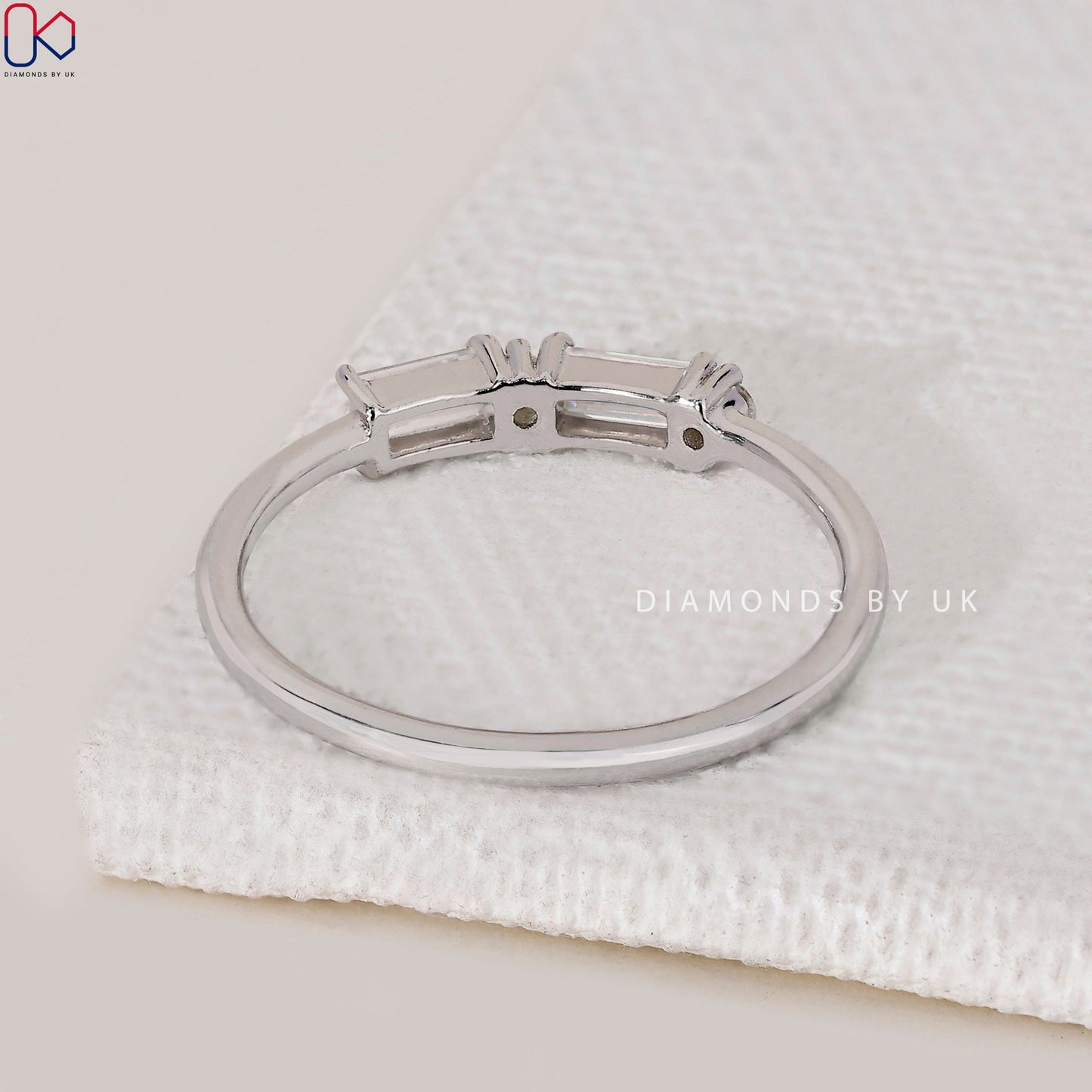 Morse Code Baguette And Round Diamond Band