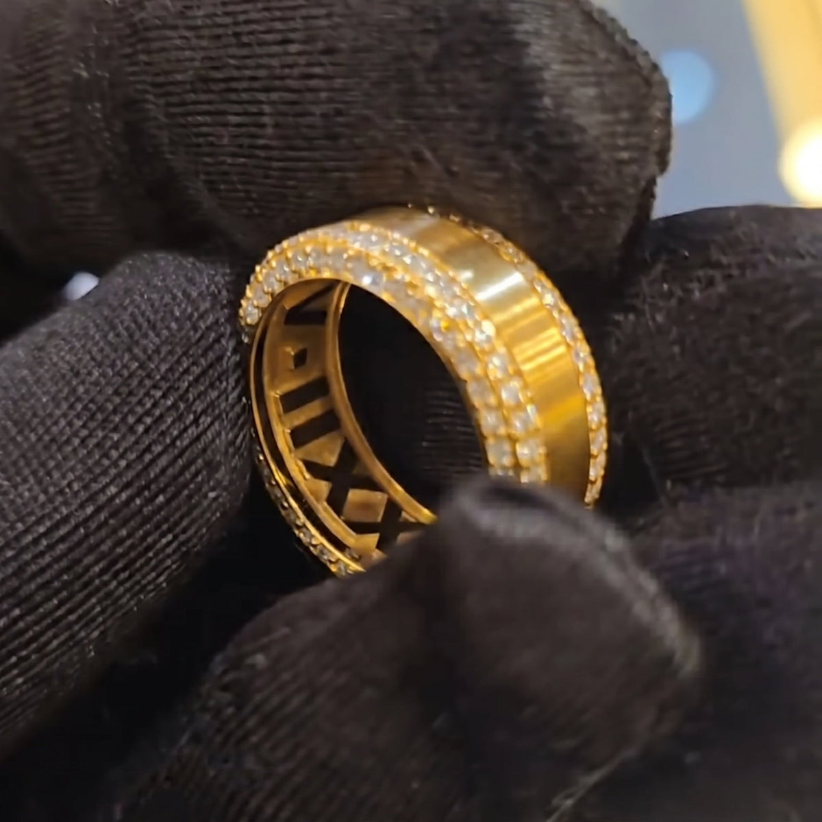 The "Sculpted Date" Solid Cut-Out Roman Numeral Band