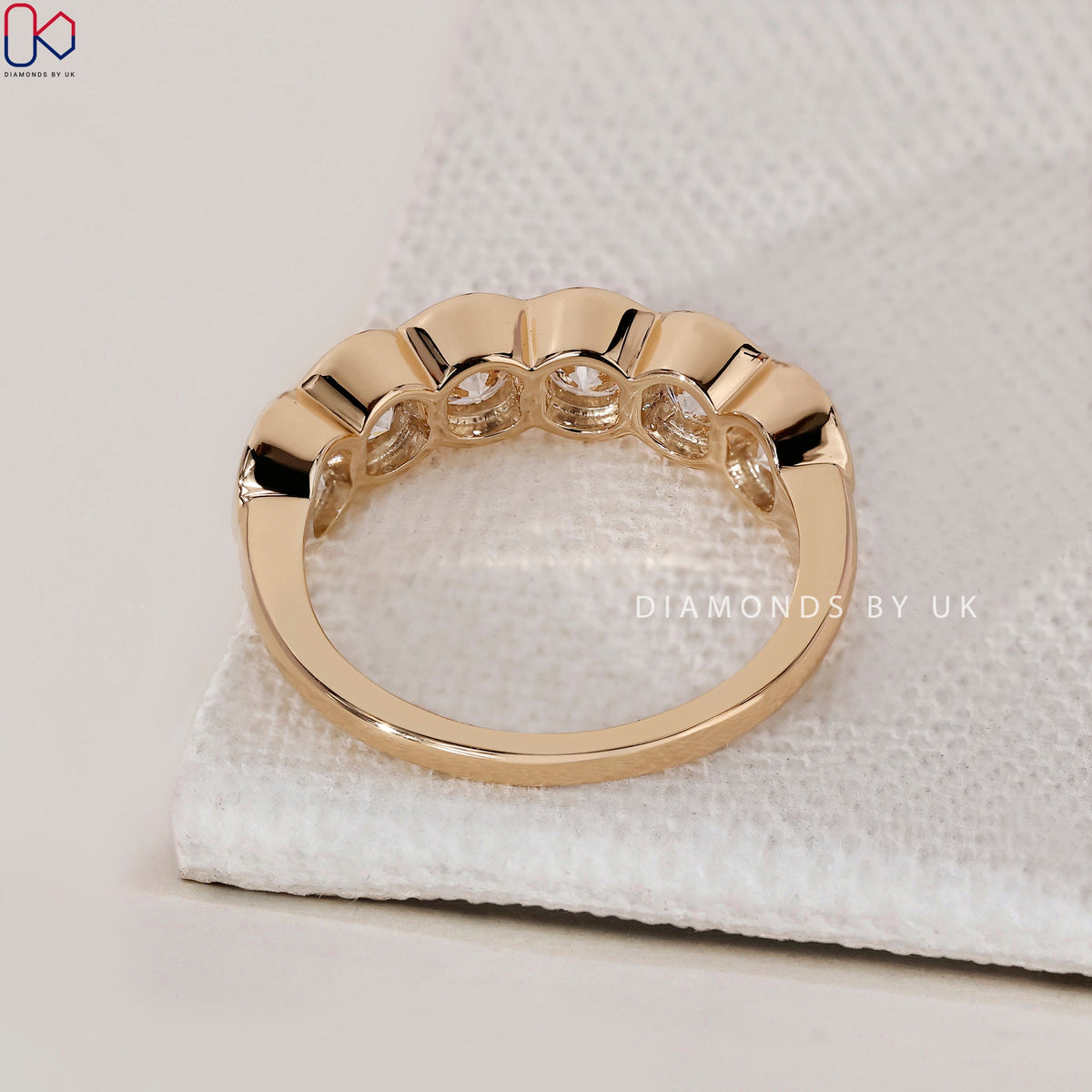 Bezel Set Wedding Band – Classic Round Diamond