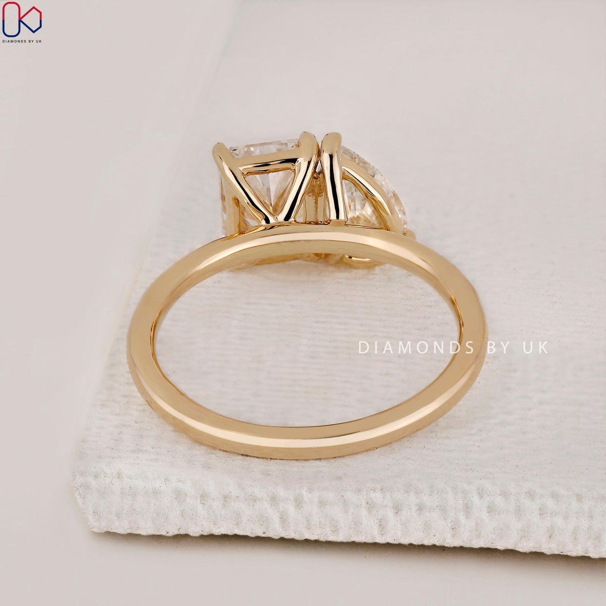 Radiant and Pear Cut Toi Et Moi Ring