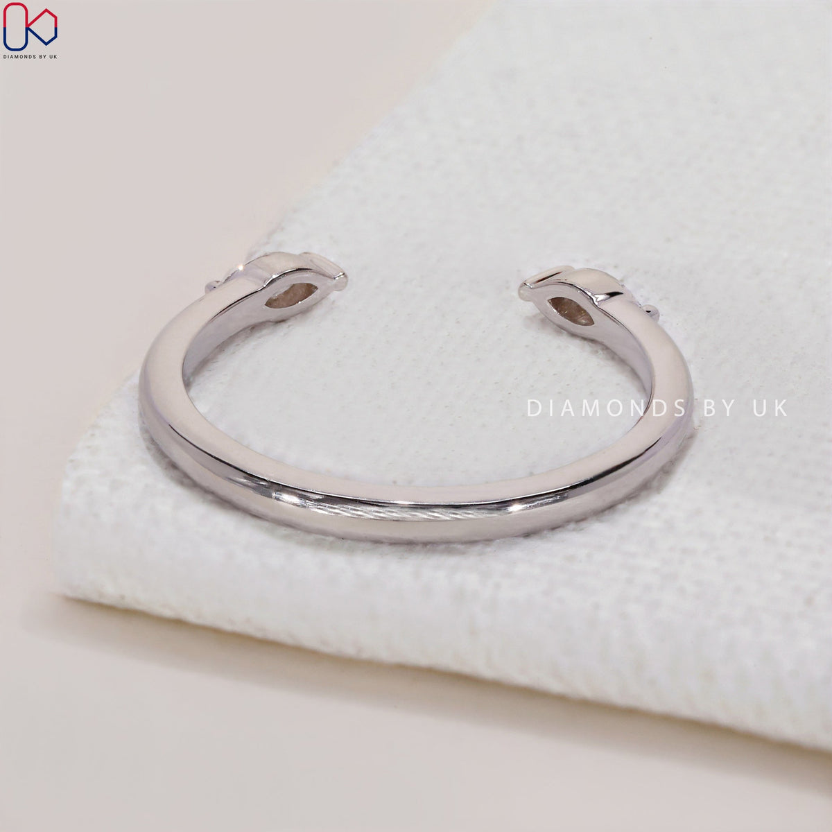 Open Wedding Band – Marquise Diamonds