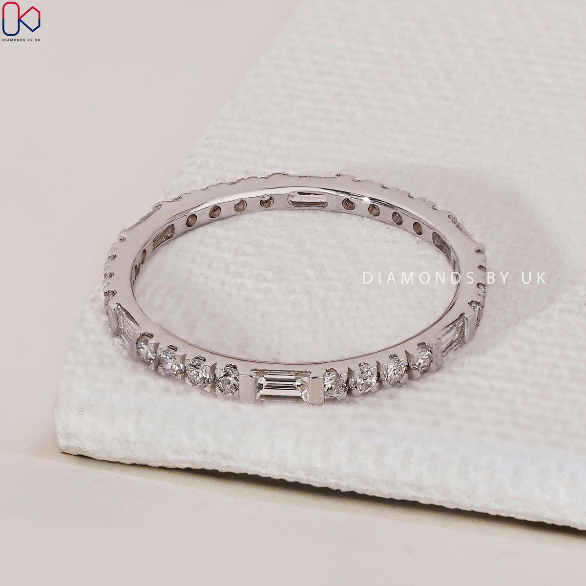 White Gold Wedding Band – Eternity Design