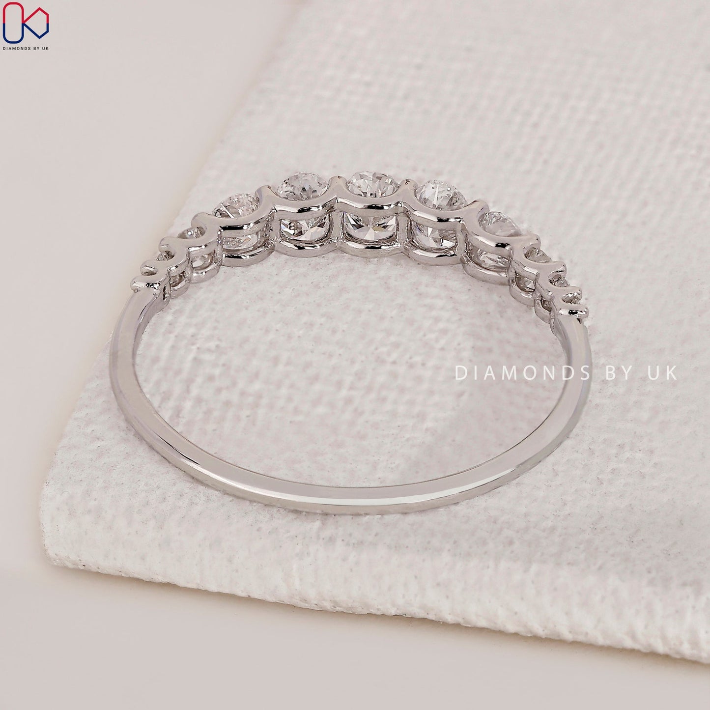 Oval Diamond Wedding Band – Half Eternity