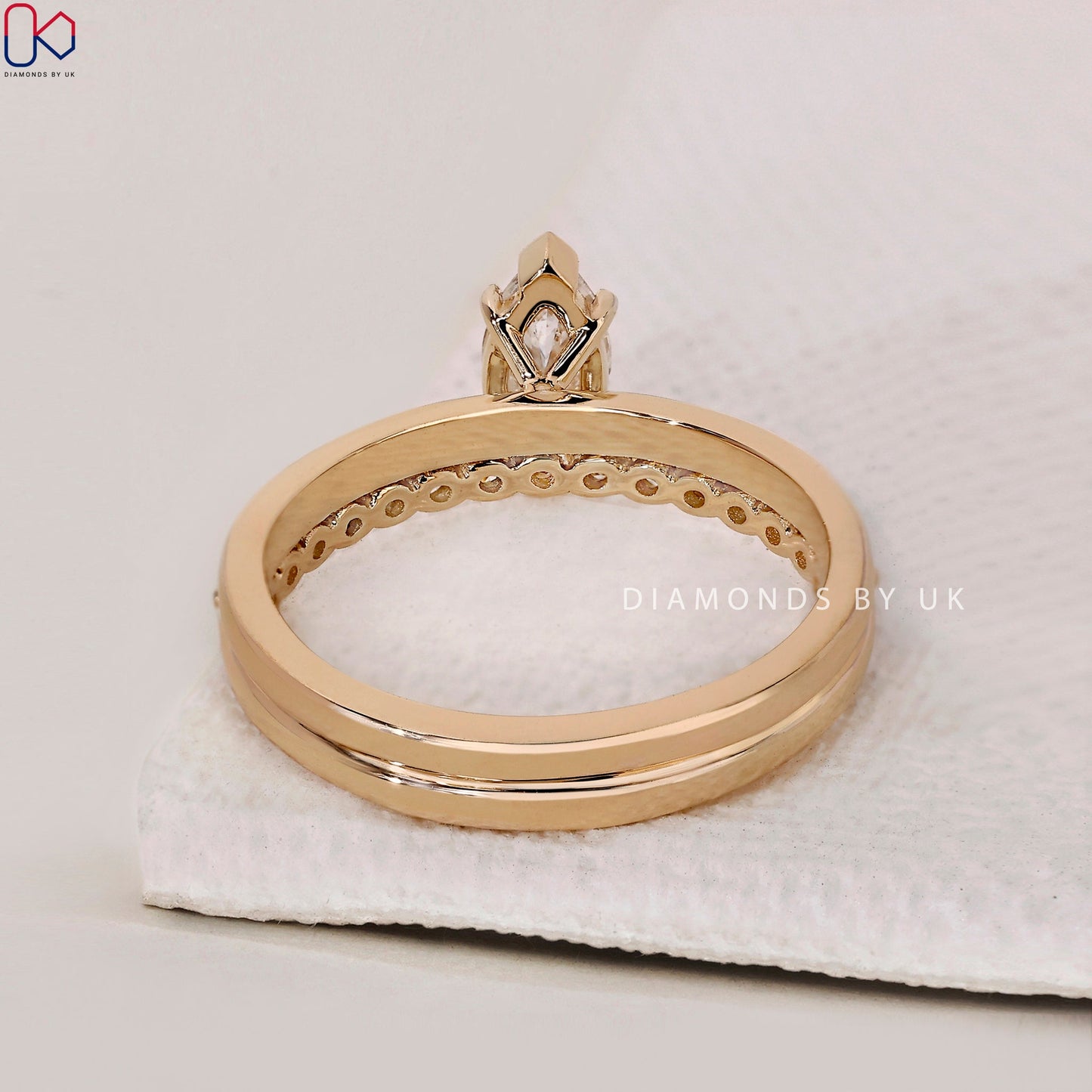 Marquise Diamond Ring And Half Eternity Band