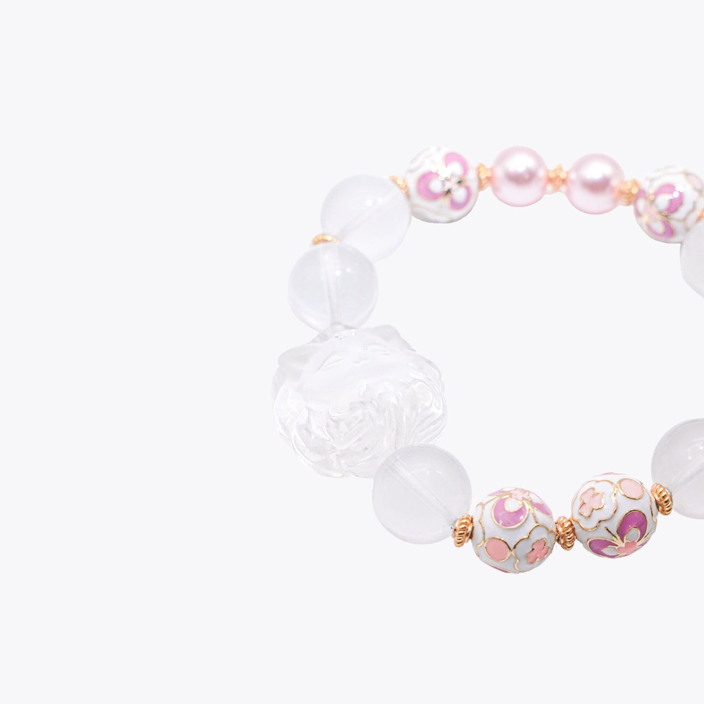 Peach Blossom Enchantress - Soulbound Crystal Charm Bracelet